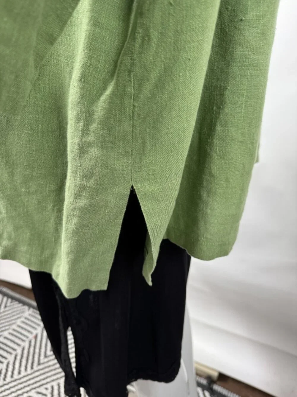 Harvé Benard Womens Plus Size 22W Green 100% Linen Button-Down Shirt Made In Ukr - Picture 9 of 16
